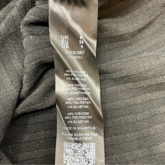 ASOS NWT Scoop Neck Asymmetric Hem Black Midi Dress, Sz 4 Tall - Picture 3 of 7